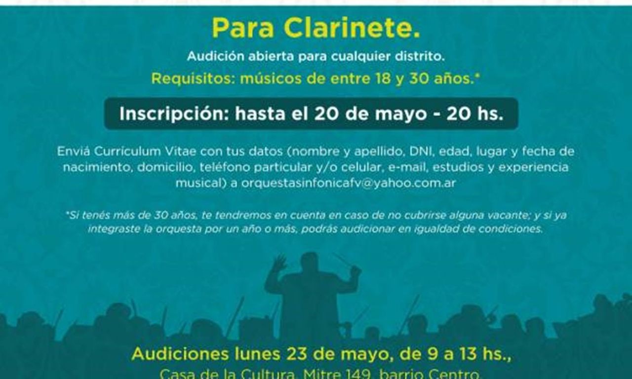 La Orquesta Sinfónica Municipal busca nuevos talentos